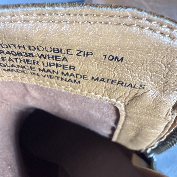 Frye Judith Double Zip Women's Wheat Brown‎ Leather Ankle Bootie 2.5 Heel 10M - Picture 13 of 16